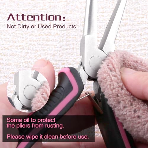 Mini Bent Needle Nose Pliers Smooth Jaws Small Bent Long Nose Pliers Tweezers Long Nose Pliers Jewelry Pliers Pink Tool for Jewelry Making, Wire Wrapping and Object Gripping with Soft Grip - style: Bent Needle Nose Plier Smooth Jaws