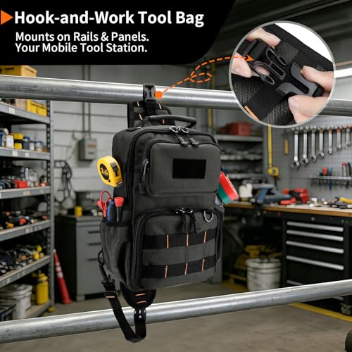 Rexmore Tactical Electrician & HVAC Tool Chest Bag, 3-Point Harness Grey - color: Grey