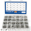 NINDEJIN Black & Silver Hex Socket Head Screws Bolts Nuts and Flat Washer Assortment Kit(Hex Socket Flat/Button/Cap Head) (580Pcs Hex Button Head Socket Screws Nuts) - size: 580 Hex Cap Head Socket Screws Nuts