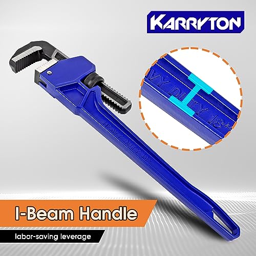 Pipe Wrench set,8" 10" 14" 18" Adjustable Jaw Opening Cast Iron Straight Handle Plumbing Wrench, Perfect Plumbers Tool for Oil Field, Plumbing, Auto Repair, Construction and Mechanics - size: 8,10,14,18-IN, style: Straight