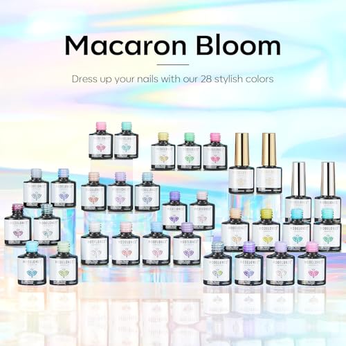 modelones Gel Nail Polish Set Glitter Pastel Spring 32PCS 28Colors - color: A0-Maracon Bloom