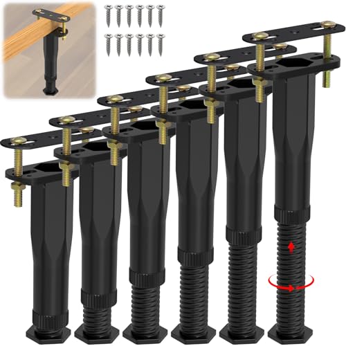 6 PCS Adjustable Height Center Support Leg for Bed Frame (6.5"-11") - color: 6pcs (6.5"-11") Rigid Plastic