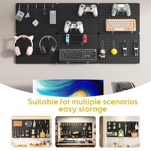Steel Pegboard Tool Wall Organizer, 6Pack 14.76 x 10.82 in, 6 Bins, Black - color: Black, size: 14.76"x10.82"- 6 Pcs