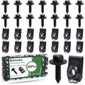 30Pcs Automotive Body Bolt & U-Nut Clips Kit, Multipurpose Fender Bolts Body Fastener Clips for Most Cars Bumper Engine Splash Shield - color: Black-1/4Inch