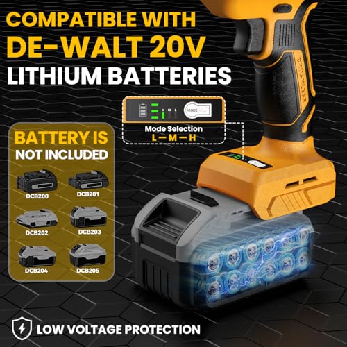 Cordless Reciprocating Saw for Dewalt Battery, 3 Variable Speed 0-3500 Brushless Motor, Tool-free Blade Change, 4 Saw Blade Potable Recipro kit for Wood/Metal/PVC Cuts - Tool Only