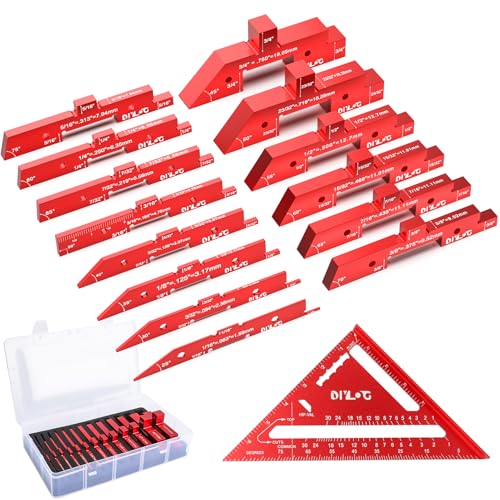 Router Table Setup Bars, 14 pcs Aluminumset Setup Blocks Woodworking, Set Up Blocks for Woodworking, Setup Blocks Gage Blocks for Router Table Saw and Angle Measure Set Up - style: Multifunctional