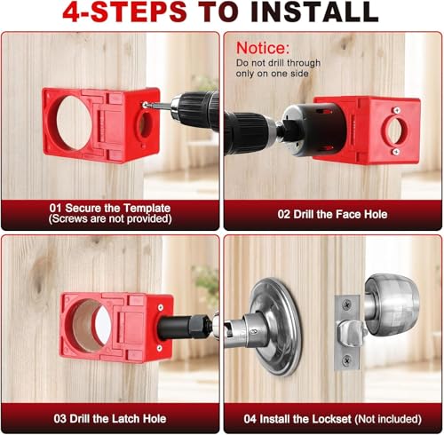 3-1/2" Fixed Size Door Hinge Jig for Door and Jamb, Aluminum Alloy - size: 3.5 in with Door Lock Kit