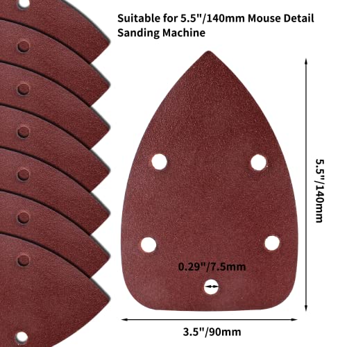25 Pcs Mouse Detail Sander Sandpaper, 80 Grit, 5 Hole - size: 80 Grit - 25 Pcs