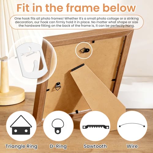 24 Pcs Claw Drywall Picture Hanger White Wall Picture Frame Hanging Hooks No Damage Heavy Duty Wall Hangers 40Lbs Tool-Free Hooks for Hanging Picture Mirror Photo Poster Art Frame Home Office Decor - size: 24 Pack