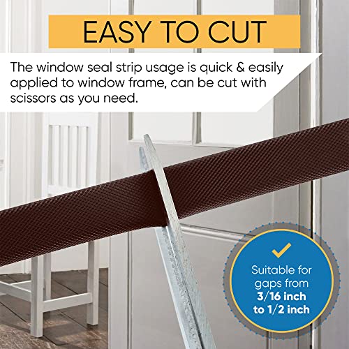 Adhesive V Shape Weatherstrip, Weather Stripping Door Seal Strip Foam Door Frame Insulation Side Jamb Bottom Groove Gap Filler Soundproof V Weatherstripping (Dark Brown, 1/2 in x 1/2 in x 26 Ft) - color: Dark Brown