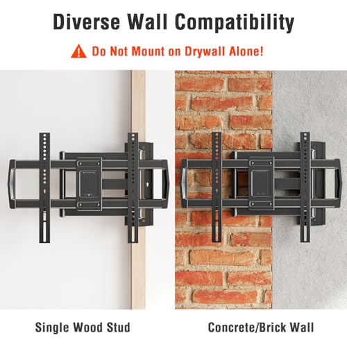 37.9" Long Arm TV Wall Mount for 42-75 Inch TV, Full Motion Swivel and Tilt - size: Indoor Arm: 37.9"