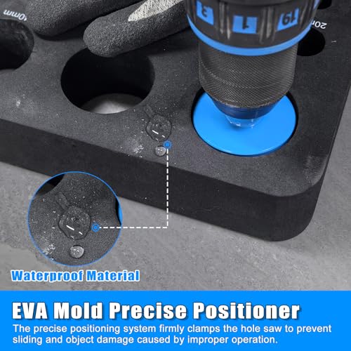 Diamond Hole Saw Tile Drill Bits Kit, 11 PCS Serrated Brazing Core Drill Bit Set with EVA Hole Saw Guide Jig, Hole Saw Sets for Ceramic, Glass, Tile, Marble, Granite, Gypsum - size: K2-6/8/10/12/20/25/28/32/35/45/50 MM