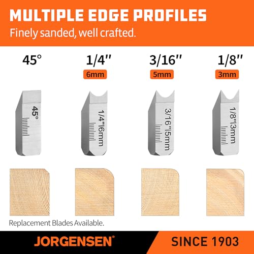 JORGENSEN Chamfer Plane, Edge Corner Plane, 4 Cutter Heads Built-In Storage