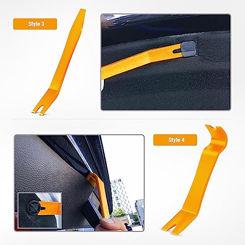 GOOACC 5 PCS Nylon Auto Trim Removal Tool Kit No-Scratch - color: Yellow, size: 5Pcs