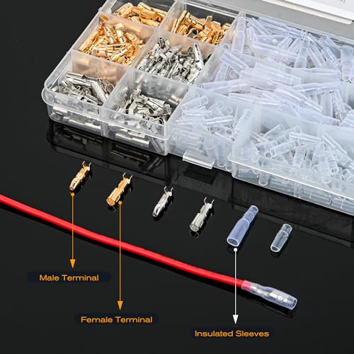 Nilight 400PCS 3.9mm Bullet Connectors with Insulation Cover - color: 400PCS Bullet Connectors