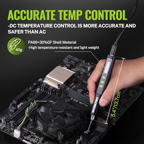 WORKPRO DC Soldering Iron Kit, Fast Heating Soldering Iron Pen with 3 Tips