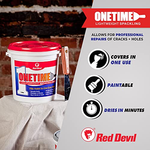 Red Devil 0541 ONETIME Lightweight Spackle Wall Repair, Spackling for Holes Drywall, 1 Gallon, White, Made in USA - size: Pack of 1, style: 1 Gallon
