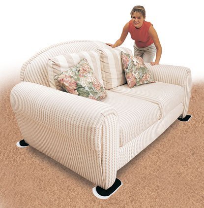 Furniture Slides for Carpet, Large (9” x 6”) - Easily Move Sofas, Loveseats, Cabinets, Bookcases, and More (4 Slides per Set) - size: 9" x 6"