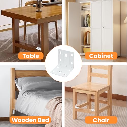 Alise 20 Pack White 2x2in L Brackets Heavy Duty Metal for Wood Furniture - color: White, size: (20P) 2X2 inch