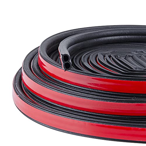 52.4Ft Universal Self Adhesive Weather Seal Strip for Auto, 51/100 x 1/5 Inch Thick, Car Door & Window Weatherstrip with Engine Cover (2 Rolls, 26.2 Ft Each) - size: 52.4 Feet Long