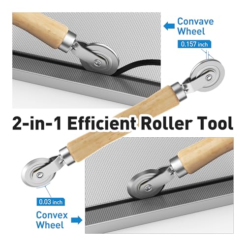 5-in-1 Window Screen Replacement Kit with 59" x 106" Polyester Mesh - size: 5 in1 with Window Screen