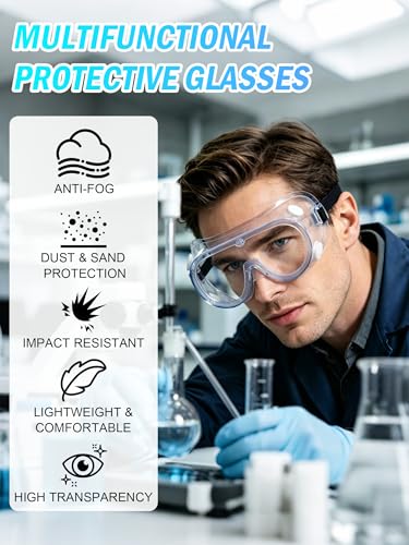 1 pack Anti-Fog Safety Goggles, Protective Safety Glasses, Eye Protection - color: 1 Pack