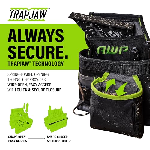 AWP Tool Pouch, Electrician Tool Pouch, Premium, Professional Multi-Pocket Organizer - size: 1 Pack, style: 9 Pocket Tool Pouch