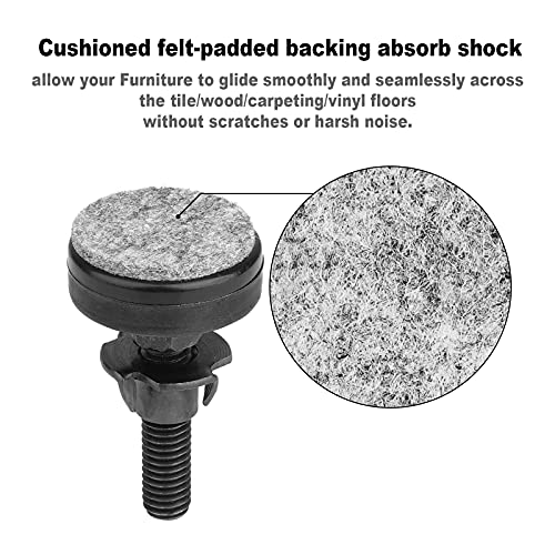 Anwenk Furniture Levelers Heavy Duty Furniture Leveling Feet Adjustable Leg Levelers for Cabinets Sofa Tables Chairs Raiser, Support 2640LBs, T- Nut Kit 3/8”-16 Thread, Large Base - 8 Pack,Black - color: Black 8-pack