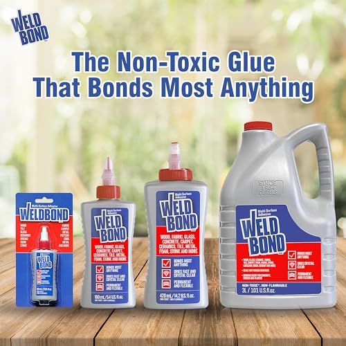 Multi-Surface Non-Toxic Adhesive Glue. Bonds Most Anything ! Glue Gallon for Wood Glue or Crafts Fabric Glass Mosaic Carpet Ceramic Tile Cement Metal Stone & More. 101 oz - 3L - 2Pack - size: 101 Fl. Oz - 2 Pack