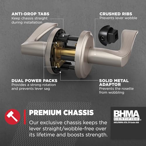 Kwikset 720SEL-15 Sedona Lever Passage Door Lock with 6AL Latch and RCS Strike Satin Nickel Finish - color: Satin Nickel, size: Passage