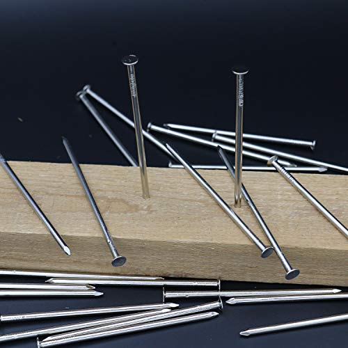 JEGONFRI 25PCS 4" Nickel Plated Flat Head Nails for Hanging, Wood Nails - color: Silver, size: 4 In , 25 Pcs