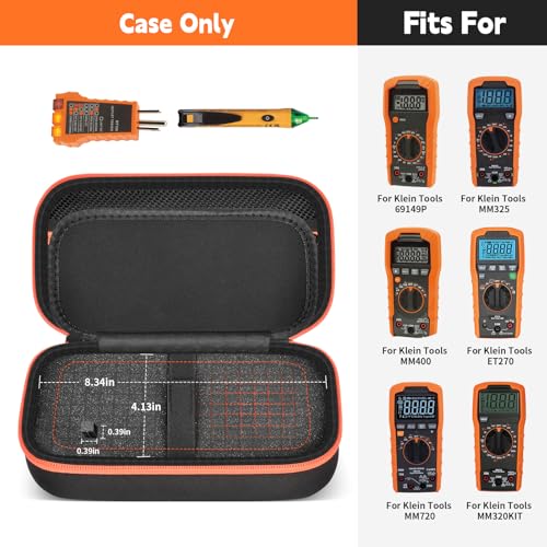 GWCASE Case for Klein MM300 MM325 MM400 Multimeter,Removable Foam，Black-S - color: Black, size: S