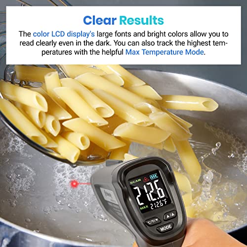 Etekcity Infrared Thermometer Laser Temperature Gun, Color Display - color: Gray, style: Classic
