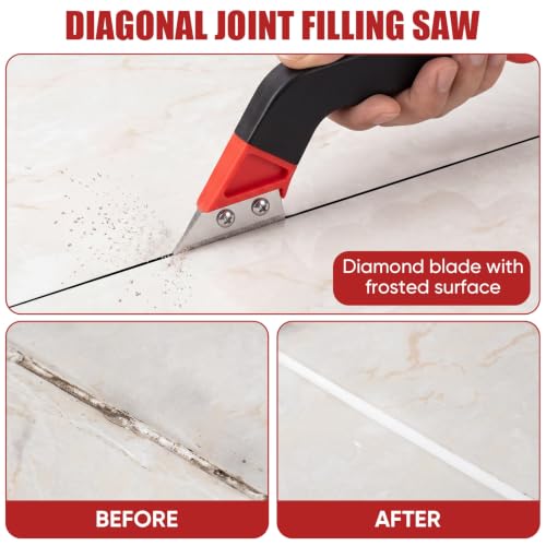11-Piece Grout Removal Tool Set with 6 Alloy Blades for Tile Gaps