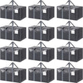 12 Pack Extra Heavy Duty Large Moving Bags with Strong Zipper, Gray - color: Gray, size: 12 Pack