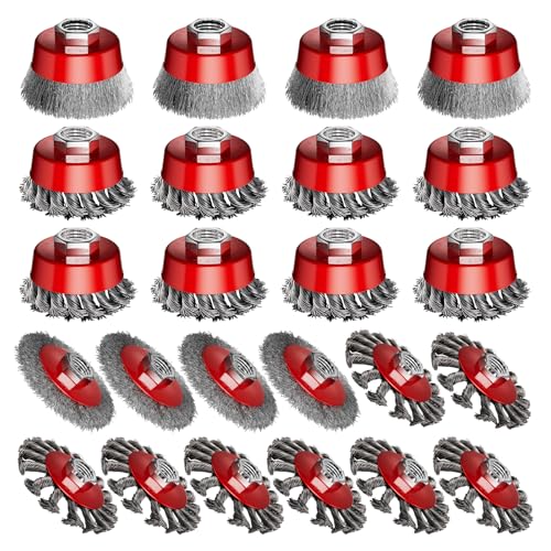 4 inch Carbon Steel Crimped/Knotted Wire Wheel for Angle Grinder 24Pcs