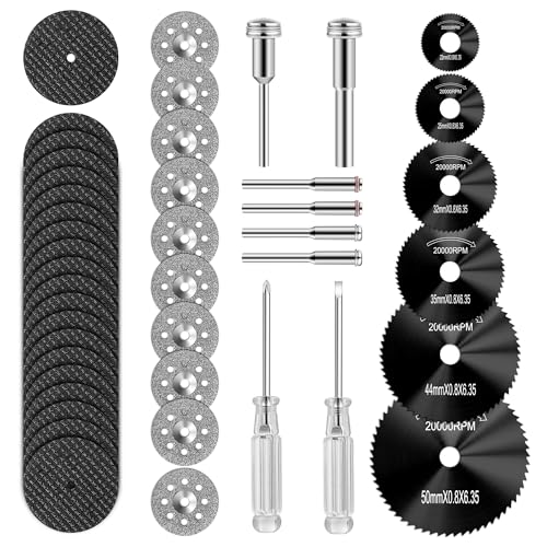 44 Pcs Black Cutting Wheel Set Compatible with Plastic for Rotary Tool - color: Black