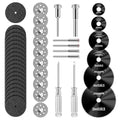44 Pcs Black Cutting Wheel Set Compatible with Plastic for Rotary Tool - color: Black