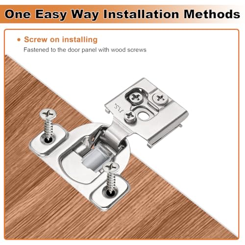 Probrico 10 Pack 5 Pair 1/2 inch Overlay Soft Close Cabinet Hinges Hidden Door Hinge for Kitchen Cabinet Hinges Concealed Self Closing Face Frame for Cupboard, Wardrobe, 105 Degree Opening Angel - size: 1/2 Inch