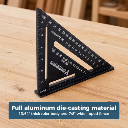 PEC Tools 7" Rafter Square, Laser-Etched Graduations, Convenient and Quick Tool for Framing