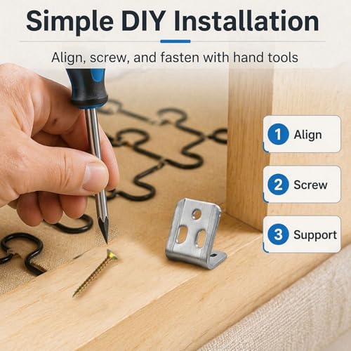 NEWHOOK 50pc Upholstery Spring Clips Kit, Couch Sofa Repair with Screws