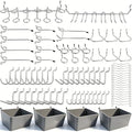 FRIMOONY Pegboard Hooks Assortment with Pegboard Bins, Peg Locks, for Organizing Various Tools, 80 Piece - style: 80PCS