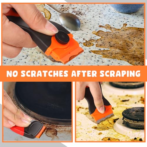 Tallew 9 Pcs Plastic Scraper Set Paint Tool Non Scratch Putty, Black - color: Black