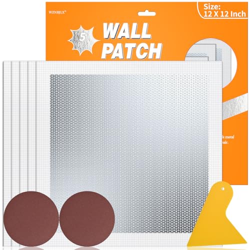 Wall Patch Drywall Repair Kit, 12 x 12 Inch, Self-Adhesive Mesh Patch, Permanently Repairs Damaged Large Walls Hole and Ceilings - size: 12in