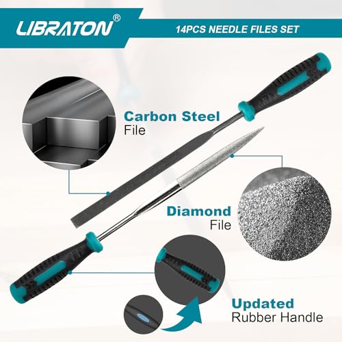 LIBRATON Needle File Set, Diamond Needle File Set, 14PCS Small File Set - style: Needle File-14PCS