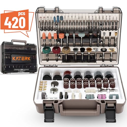 Katerk 420PCS Rotary Tool Accessories Kit Universal Drill Bit Tool Set