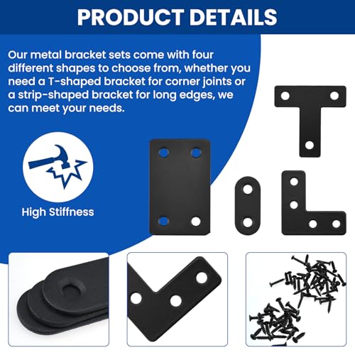 22 Pack Stainless Steel Fixing Flat Bracket Set