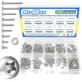 #2-56 Phillips Pan Head Machine Screws Nuts Assortment Kit, 5/32"-1" Length - size: #2-56
