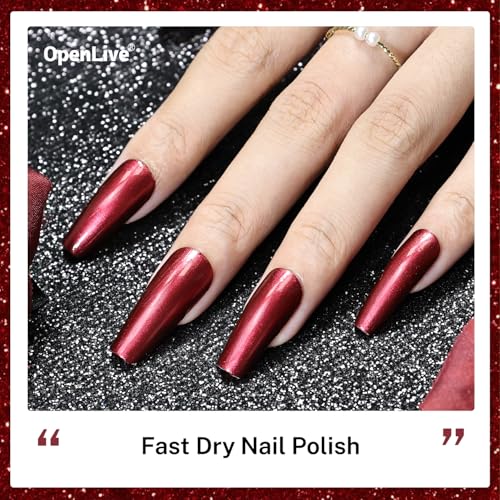 OpenLive 16.5ml Red Glitter Nail Polish Large Volume Nail Polish - color: Red Glitter