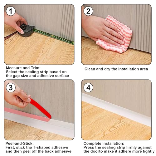 1.38 in x 20 Ft T-Shaped Silicone Weather Stripping Seal, Door Seal Tape for Doors and Windows,Weather Stripping Seal Strip Shower Sweep